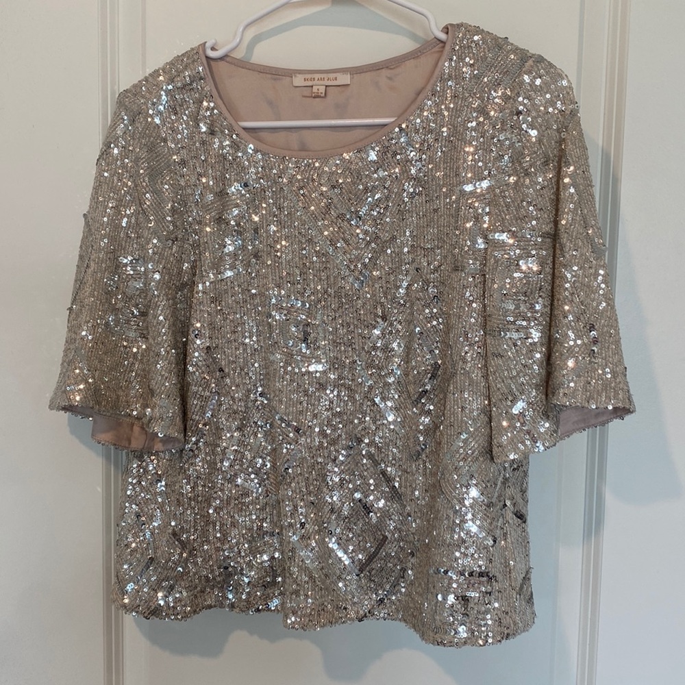 Gold Sequin Crop Top